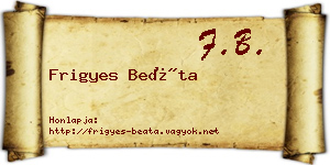 Frigyes Beáta névjegykártya